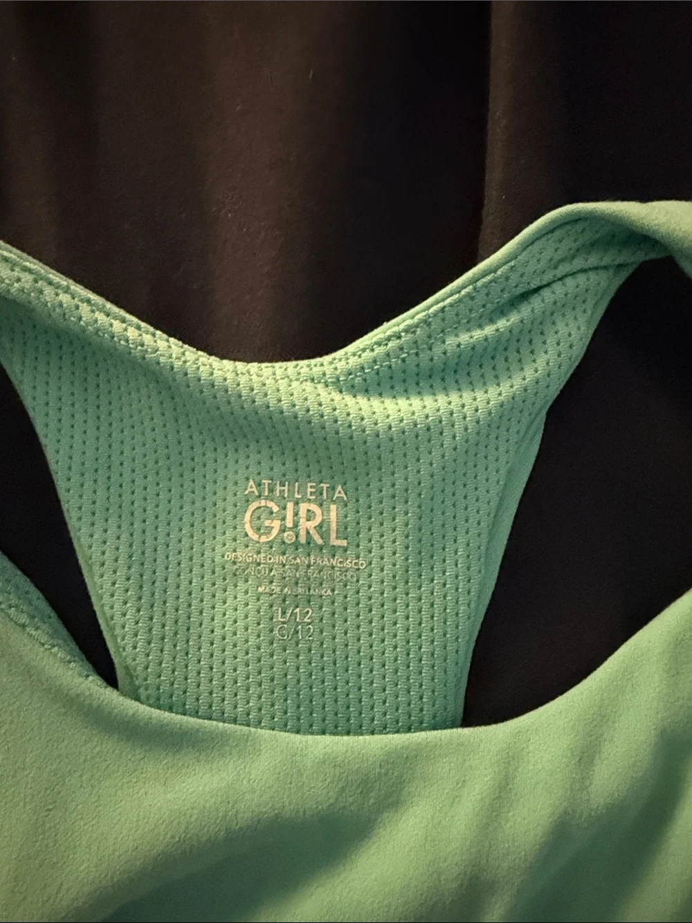 Athleta Girl Aqua Green Racerback Crop Tank